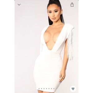 “Never A Dull Moment” White Fringe Dress